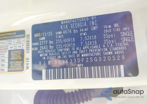 2025 Kia Sportage Ex from USA, damaged, VIN 5XYK33DF2SG320529